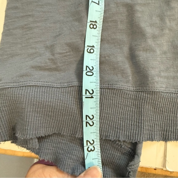 Dylan Brushed Blue Gray Long Sleeve Bow Tie Back Oversized Sweatshirt Size Small - Picture 8 of 9